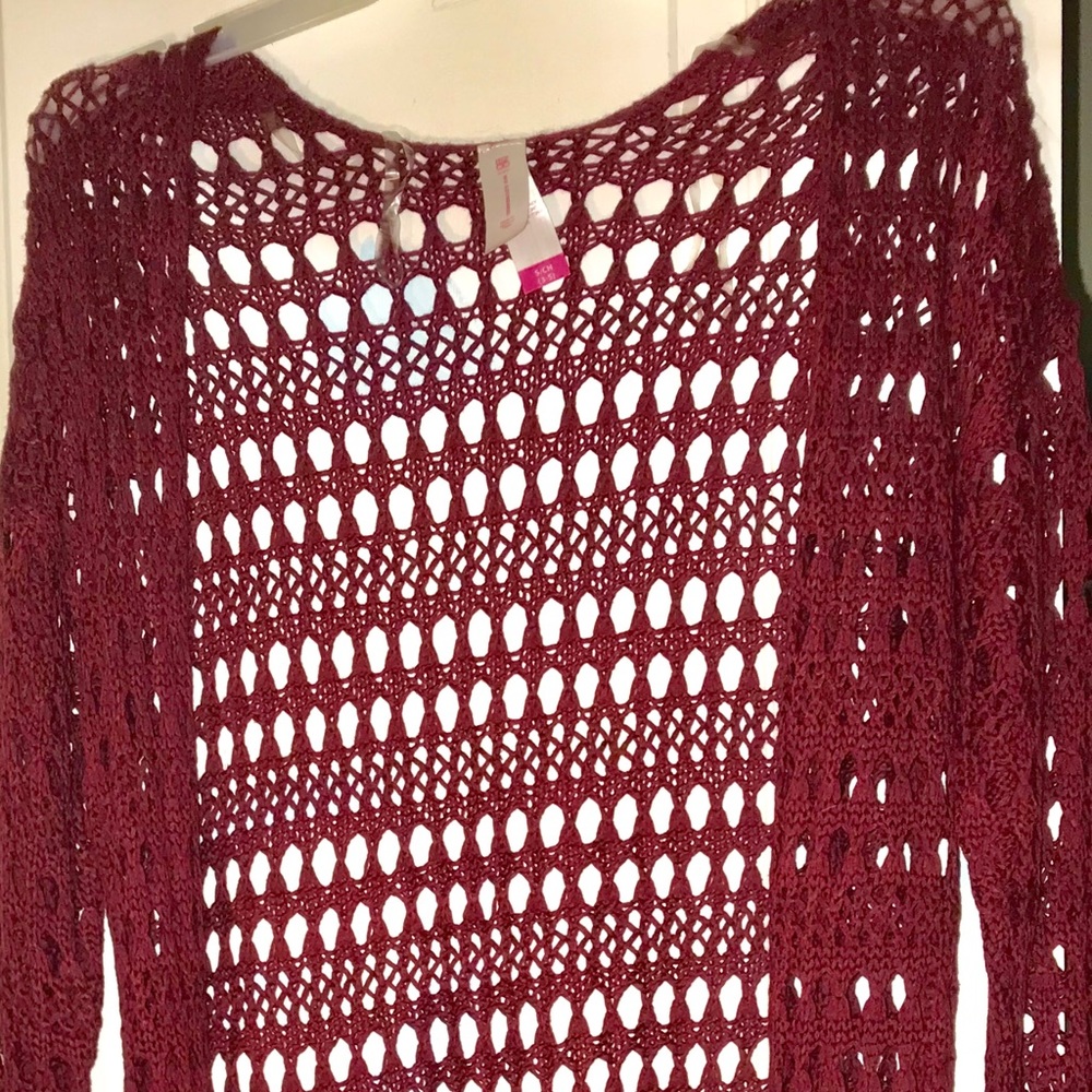 burgundy/red long cardigan